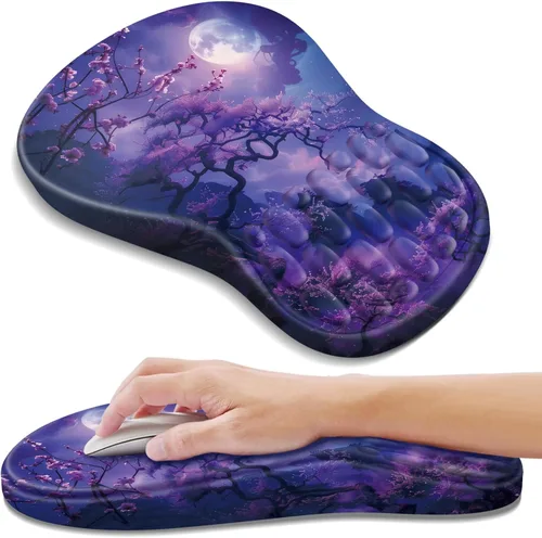 Vista 35 de YIWEI Alfombrilla de mouse ergonómica con soporte para muñeca, alfombrilla de mouse de espuma viscoelástica de gel para teclado de computadora