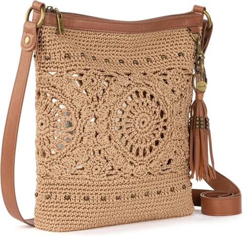 Vista 18 de The Sak Lucia - Bolso cruzado de ganchillo, bolso convertible con correa ajustable para el hombro