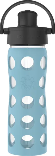Vista 17 de Lifefactory Botella de agua de vidrio de 16 onzas con tapa abatible activa y funda protectora de silicona, melón Funda protectora de silicona