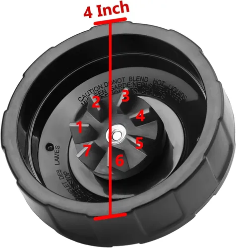 Vista 2 de Paquete de 2 piezas de repuesto para licuadora Ninja – Cuchilla de licuadora Ninja de grado premium de 7 aletas para vasos de licuadora Ninja