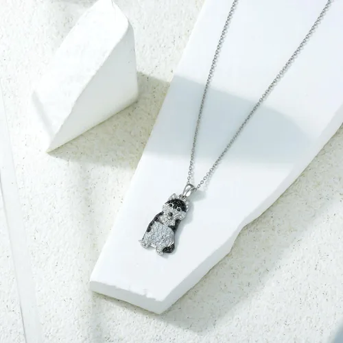 Vista 106 de Collares con colgante de perro de plata de ley S925 – 24 razas corgi/husky/labrador/pastor para mujer