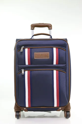 Vista 2 de Tommy Hilfiger Maleta unisex para adultos con ruedas Equipaje pequeño para equipaje de mano esencial de viaje marino Maleta de lado suave