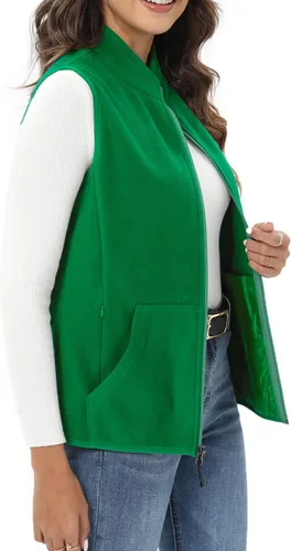 Vista 19 de Xeoxarel Chaleco de forro polar para mujer con 6 bolsillos, ligero para uso Negro