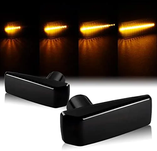 Vista 6 de HYPERSPEED Luces LED ámbar de señalización frontal y direccional, conjunto de 2 piezas compatibles con Mercedes-Benz W124 W202 W140, piezas