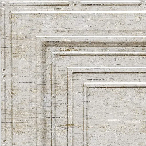 Vista 7 de FASÄDE Panel de techo decorativo de vinilo decorativo de 2 x 4 pies de estilo tradicional / patrón 3 en aluminio cepillado (paquete de 5)