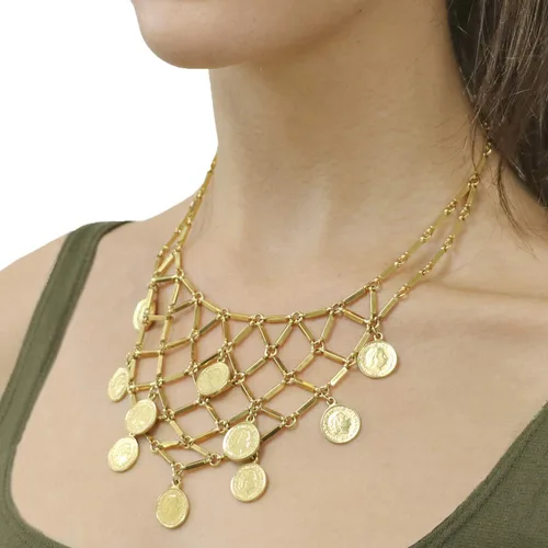 Vista 2 de Colección de joyas bohemias vintage bañadas en oro de 24 quilates estilo marroquí