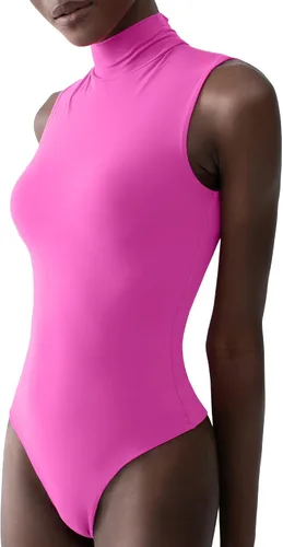 Vista 7 de PUMIEY Body sin mangas con cuello alto falso para mujer, colección Sharp