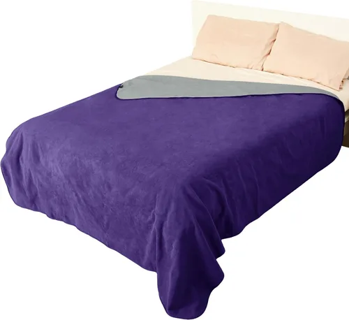 Vista 9 de Catalonia Manta impermeable para cama, funda reversible de forro polar, protector de muebles lavable a prueba de líquidos Black/Black Double-Sided