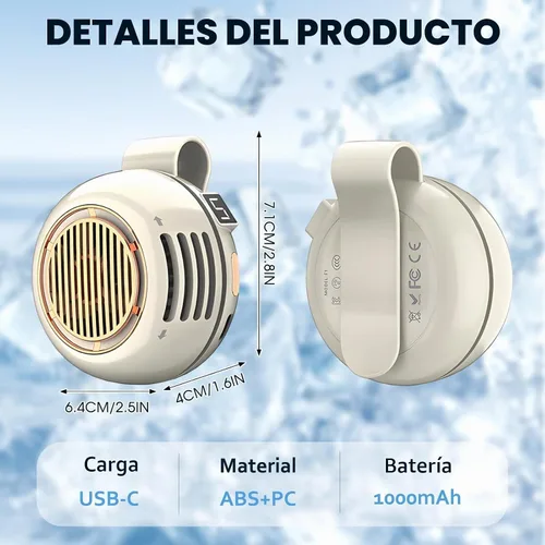 Vista 2 de Mini ventilador portátil sin aspas con clip, ventilador de clip de 5 Verde