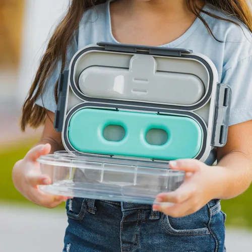Vista 5 de Built Bento de plástico y Tritan gourmet de 40 onzas, hermético, resistente a las fugas y reutilizable, con cubiertos de acero inoxidable y bolsa