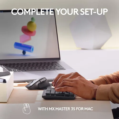 Vista 10 de Logitech MX Mechanical Mini para Mac - Teclado inalámbrico iluminado, interruptores de rendimiento de perfil bajo, teclas táctiles silenciosas, Gris