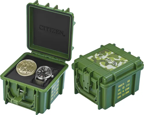 Vista 2 de Citizen BM8570-09E - Reloj militar conmemorativo para hombre, Citizen Caja conmemorativa de reloj militar para hombre BM8570-09E personalizado