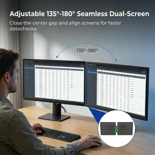 Vista 3 de Paquete de 2 soportes de conexión magnéticos universales compatibles con todos los monitores de computadora, herramienta de alineación de monitores