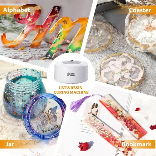 Vista 7 de LET'S RESIN Máquina de curado para resina: secadora automática de 3 horas con bandeja grande, ajuste de un botón, sin deformación, suministros