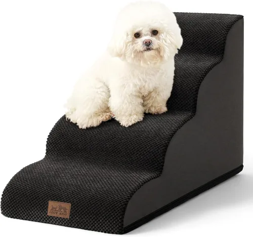 Vista 7 de COZY KISS Escaleras anchas para perros pequeños de 15.7 pulgadas de alto, escalón para mascotas para cachorros, gatos mayores, rampa curva