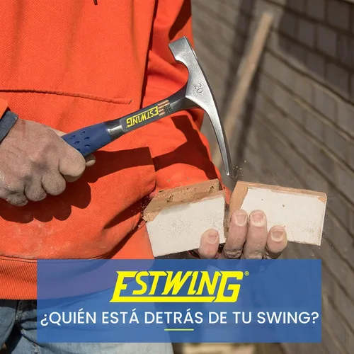 Vista 6 de Estwing Martillo de carpintero/albañil - Herramienta de albañil de 16 oz con construcción de acero forjado y mango con reducción de impacto