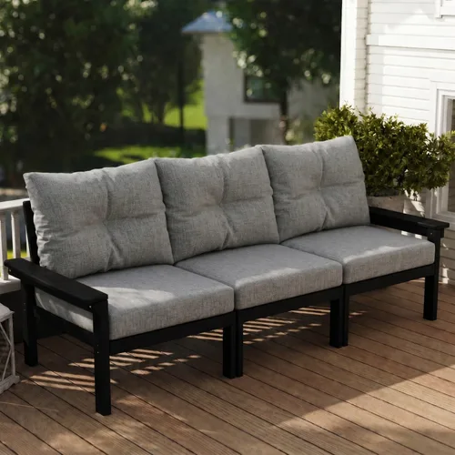 Vista 24 de Juego de muebles de patio HDPE de 13 piezas con mesas