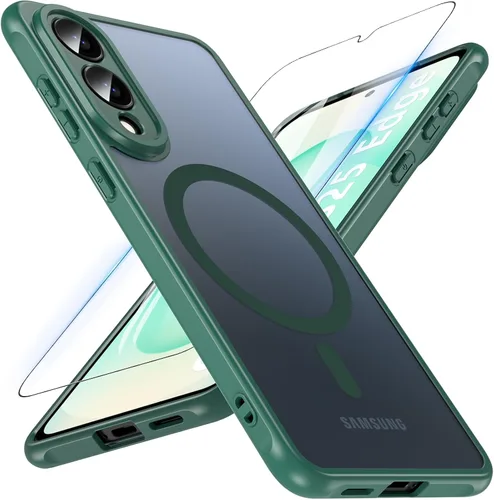 Vista 16 de OWKEY Funda magnética para Samsung Galaxy S23 de 6.1 pulgadas, para Magsafe con protector de pantalla, protección de grado militar, a prueba