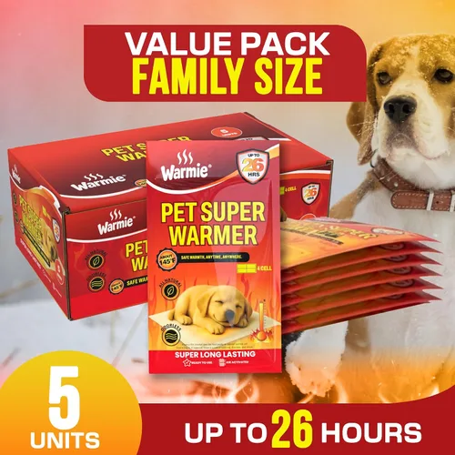 Vista 2 de Warmie Súper calentador para perros y gatos Paquetes de calor para mascotas activadas por aire Más grande y ancho para calidez en la cama