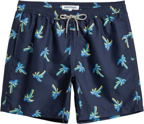 Vista 9 de maamgic Traje de baño para hombre, de secado rápido, con forro de malla, divertido traje de baño de 7 pulgadas Raya azul
