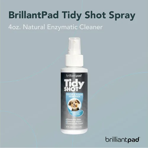 Vista 2 de BrilliantPad TidyShot - Spray eliminador de manchas y olores para mascotas