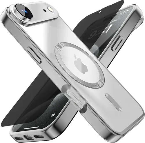 Vista 9 de Misscase Funda MagSafe compatible con iPhone 12 Pro Max con protector de lente de cámara, protección completa, funda magnética transparente
