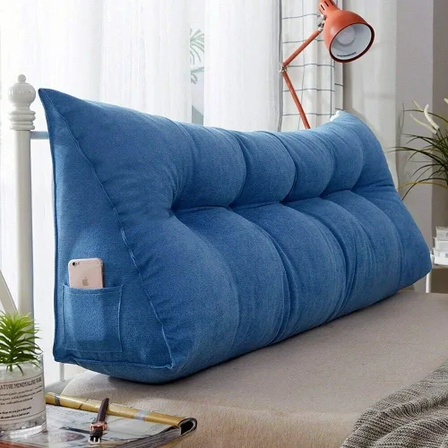 Vista 10 de Cojín triangular de cuña para respaldo de cama, almohada de apoyo de posicionamiento, almohada de lectura para sofá cama, oficina, almohadilla
