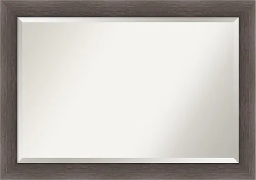 Vista 64 de Amanti Art Espejo de pared marrón de 26 x 22 pulgadas, espejo rectangular de baño de Alejandría marrón rústico para decoración de pared, sala