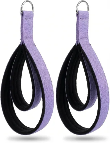 Vista 10 de Wonderful Day 2 correas de pilates para reformador, cómodo grosor mejorado, correas de ejercicio de doble bucle con anillo en D para entrenamiento