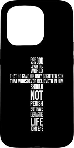 Vista 14 de Christian Cross John 3:16 Bible Verse Faith-Based Easter Case for iPhone 16