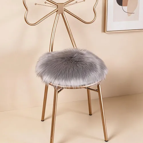 Vista 7 de OKAYDA Funda cuadrada de piel de oveja sintética de 18 x 18 pulgadas, cojín de cojín de piel súper esponjosa para silla de tocador, asiento