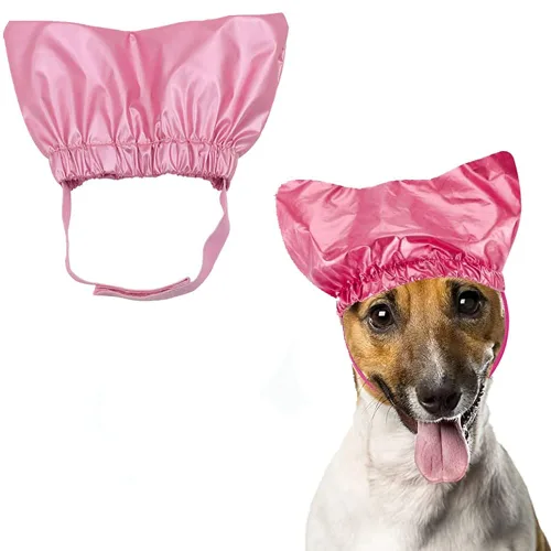 Vista 10 de Gorro de ducha para mascotas, impermeable, reutilizable, con correa ajustable para evitar el agua en las orejas, arnés elástico para gatos, perros