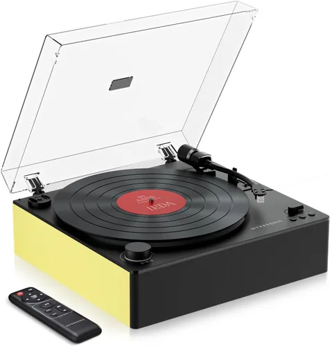 Vista 8 de MYKESONIC - Reproductor de discos automático, tocadiscos de vinilo Bluetooth con transmisión por correa, cartucho magnético AT-3600L, Bluetooth