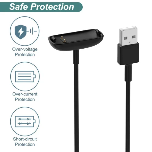 Vista 5 de Kissmart Inspire 3 Charger, cable de carga USB de repuesto para Fitbit Inspire 3 (1 pie/11.8 in)