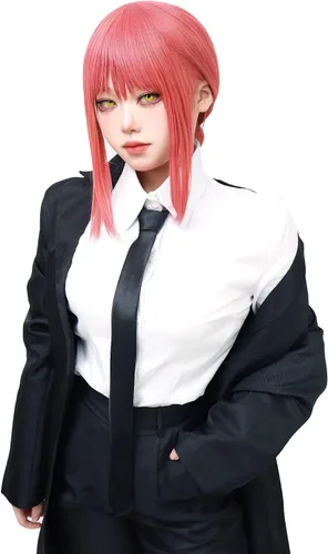 Vista 5 de C-ZOFEK Chainsaw Man Makima - Disfraz de anime uniforme de mujer chaqueta con corbata para Halloween