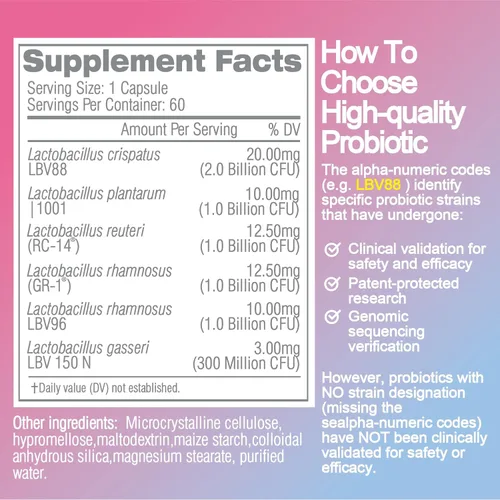 Vista 5 de Life-Space V-Care + 3X Immune Boost, probiótico de microflora para mujer + probiótico de espectro amplio de triple fuerza, apoya la microflora