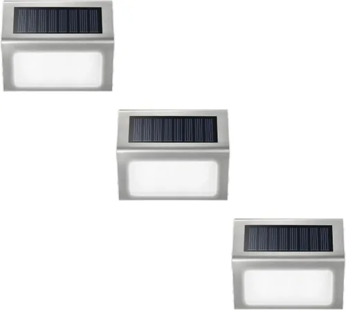 Vista 11 de jojofuny 2 lámparas de pared alimentadas por energía solar, 2 luces LED para exteriores, impermeables, para escaleras, patio, porche, jardín