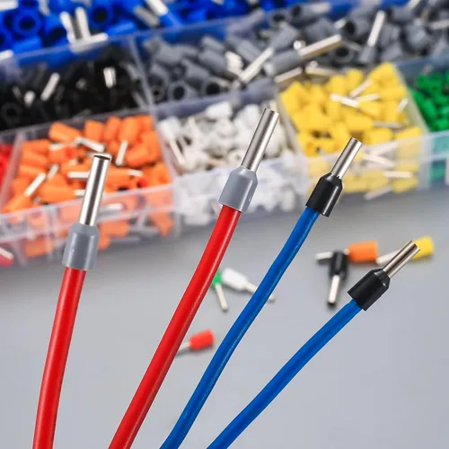 Vista 5 de Kit de 800 conectores de virola de alambre, AWG 22-10, kit de conectores de terminales de casquillo de cable con aislamiento de nailon de cobre