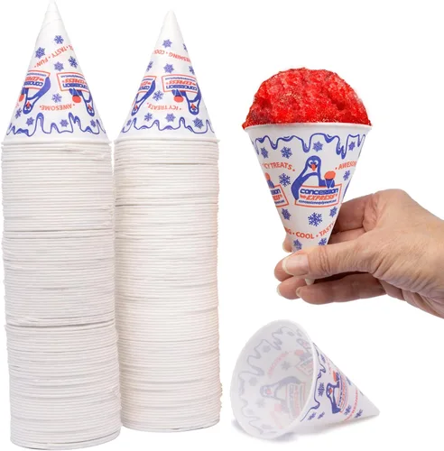Vista 4 de 200 Nieve Cono tazas 6 oz y 200 cuchara de popote