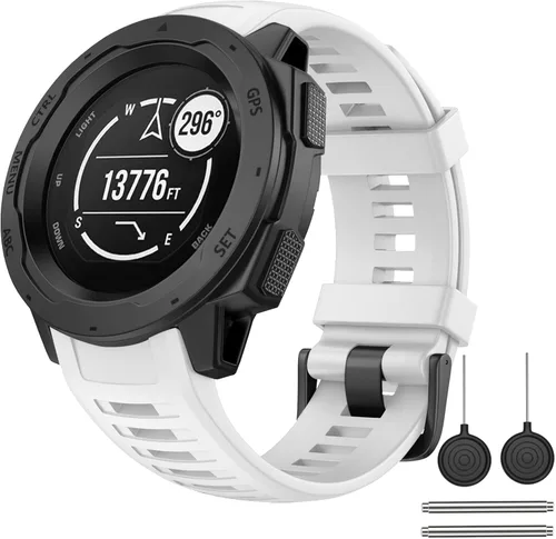 Vista 13 de OVERSTEP Correa de reloj para Garmin Instinct Smartwatch - Amarillo ámbar Correa de repuesto de silicona suave de 0.866 in compatible con Garmin