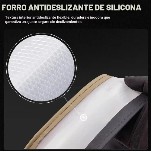 Vista 7 de FLORICH Funda para volante de automóvil, fundas de cuero de microfibra con forro antideslizante, protector elástico transpirable para volante