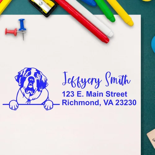Vista 99 de American Bulldog Stamp Duo, Custom Return Address for Dog Lovers, Personalized Mail Mark for Letters and Cards