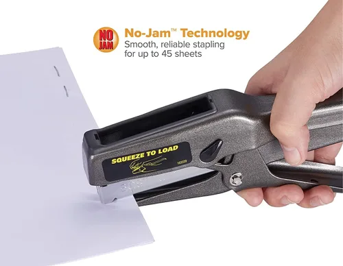 Vista 3 de Bostitch Office B8 Engrapadora de Alicate de Servicio Pesado con 1250 Grapas de 1/4" - Engrapadora Bostitch de Metal de Tira Completa para Cartón