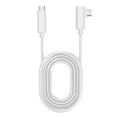 Vista 2 de VR Streaming Link Cable Compatible for Oculus Quest, Cuxnoo Virtual Reality Headset Cable Angle USB 3.2 Gen1 C-C High-Speed Data Transfer, Fast