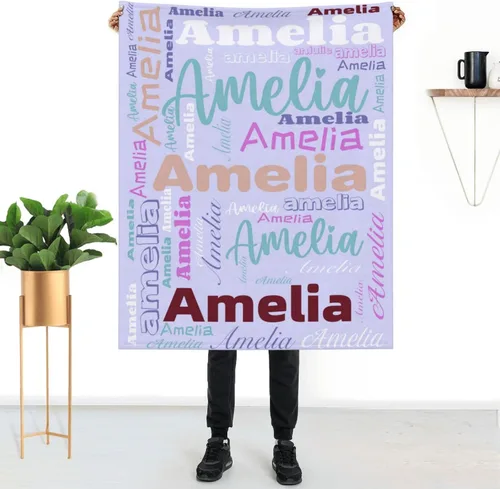 Vista 22 de Mantas personalizadas con nombre para niños, mantas de bebé personalizadas para niñas y niños con nombre, mantas de bebé personalizadas con nombre