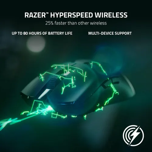 Vista 5 de Razer Viper V2 Pro HyperSpeed - Mouse inalámbrico para juegos 208oz ultraligero interruptores ópticos Gen-3 sensor óptico de 30 K controles DPI