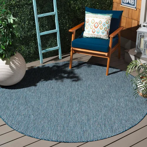 Vista 99 de SAFAVIEH Alfombra Lavable para Exteriores Colección Courtyard - 2'3" x 5', Azul Aqua y Gris, No Desprende Pelusa y Fácil Limpieza, Ideal para Patio