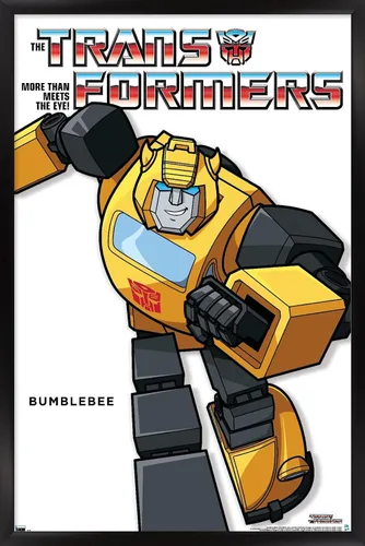 Vista 8 de Trends International Hasbro Transformers - Póster de pared de la serie Bumblebee Feature Series, 14.72 x 22.37 pulgadas, versión enmarcada de madera