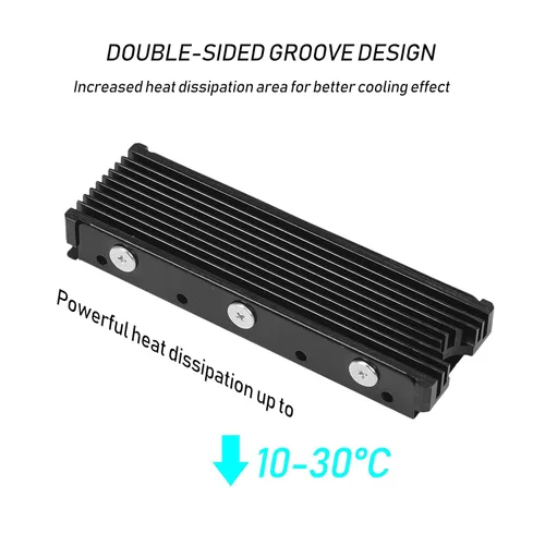 Vista 3 de M.2 PS5 SSD NVMe Disipador de calor para Samsung 990 980 Pro 970 EVO Plus SN570 SN750 SN850 Firecuda 530 NVME o SATA m2 2280 SSD Disipador de calor