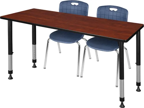 Vista 25 de Regency Kee - Juego de mesa de aula ajustable en altura con dos sillas Andy de 18 pulgadas, 60 x 30 pulgadas, cereza/negro Cerezo/Negro